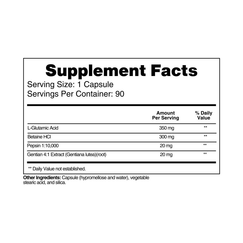 Gastrex Supplement Facts