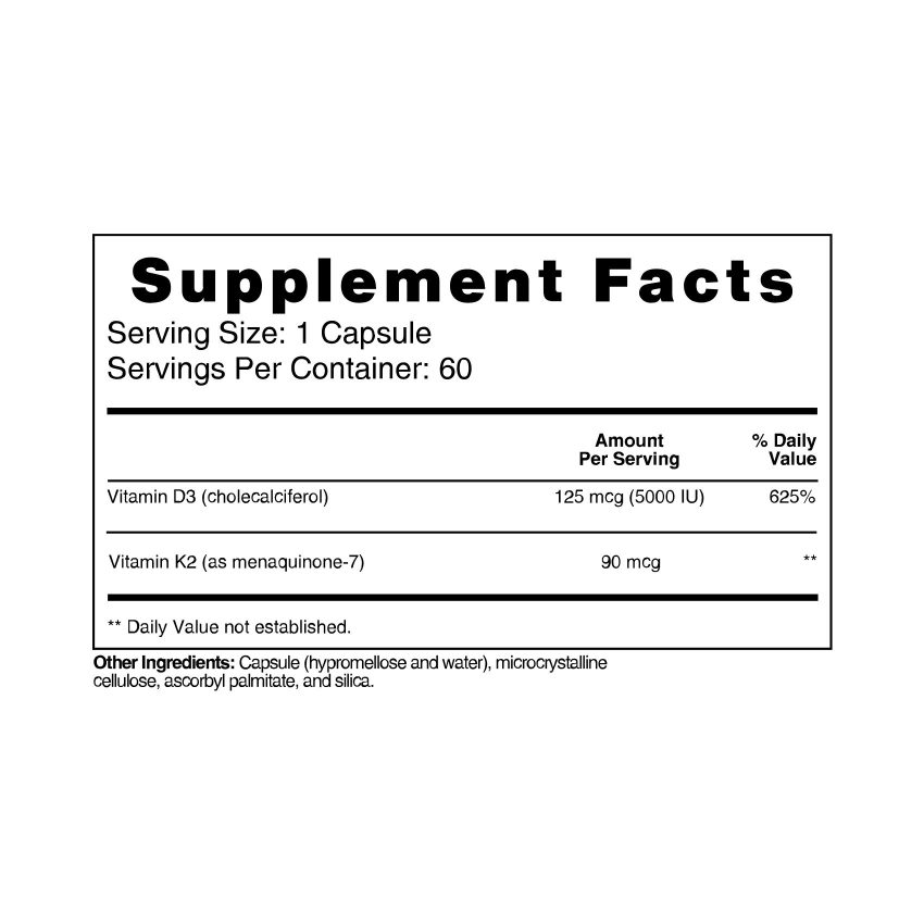 K2 D3 Fusion 5000 Supplement Facts